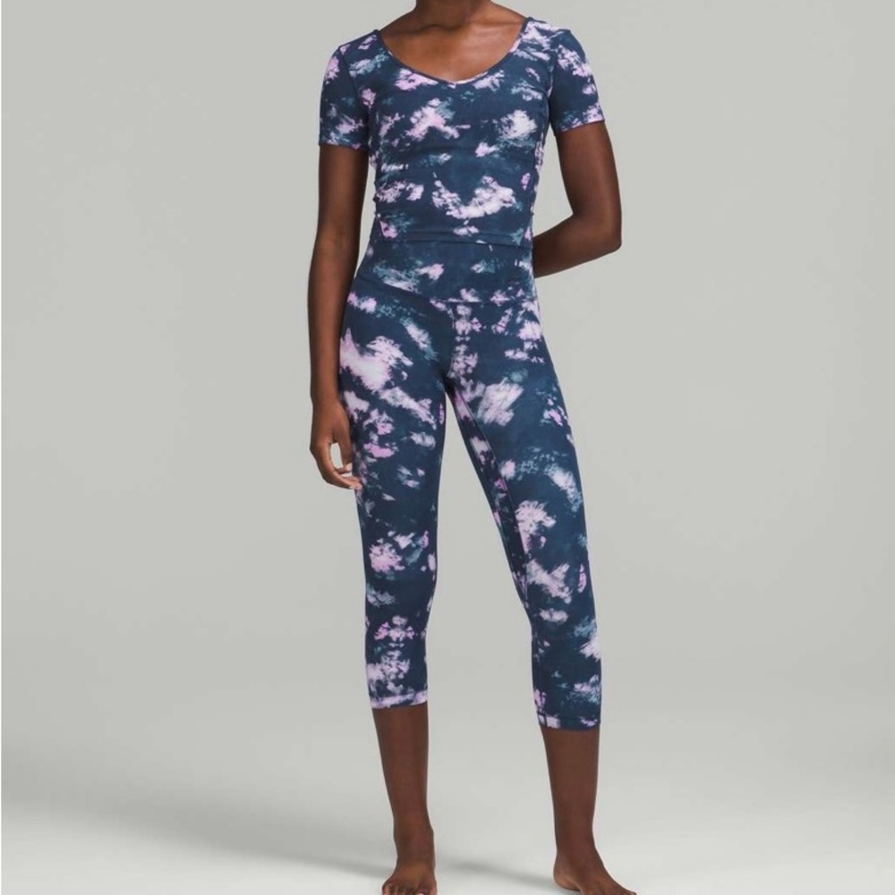 NEW Lululemon Space Dye Purple & Pink Align HR Pants & Align Top Set